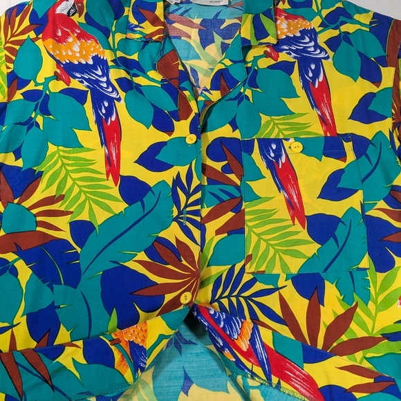 Jack Winter Petites Tropical Print Button Down Tunic Short Sleeve Size Small - Picture 6 of 11